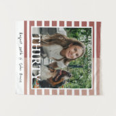 Tenture Modern Minimalist Striped 30th Birthday Photo (Devant (Horizontal))