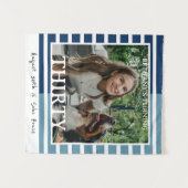 Tenture Modern Minimalist Striped 30th Birthday Photo (Devant (Horizontal))