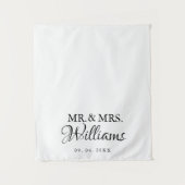 Tenture Modern Minimalist Wedding Personalized name Sign (Devant)