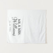 Tenture Modern Minimalist Wedding Personalized name Sign (Devant (Horizontal))