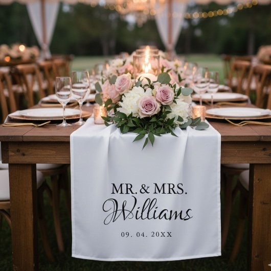 Tenture Modern Minimalist Wedding Personalized name Sign