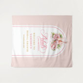 Tenture Modern petals and prosecco bridal backdrop gold (Devant (Horizontal))