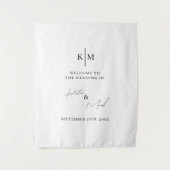 Tenture Modern Welcome To Our Wedding Fabric Sign  (Devant)