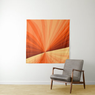 Tenture Moderne Abstrait Orange Rouge Vanille Graphique Fr