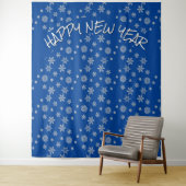 Tenture Moderne Bleu | Flocon de neige | BONNE ANNÉE (En situation)