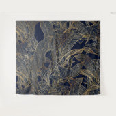 Tenture Moderne Blue Gold Foliage Plante Design botanique (Devant (Horizontal))