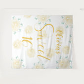 Tenture Moderne Chic Boho Floral Sweet 16 Anniversaire (Devant (Horizontal))