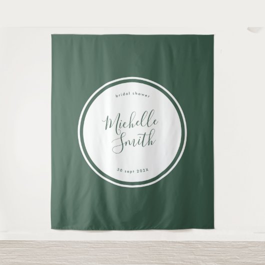 Tenture Moderne Circle Plain Emerald Boho Douche verte (Devant)