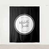 Tenture Moderne Circle Plain Premium Boho Black Douche (Devant)
