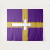 Tenture Moderne | Croix blanche sur | Or et | Violet (Devant (Horizontal))