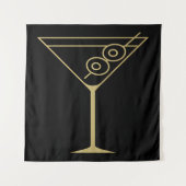 Tenture Moderne de milieu de siècle Or 2 Martini olive (Devant)