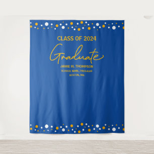 Tenture Moderne Diplômé de Jaune Orange Bleu Graduation