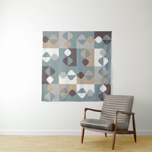 Tenture Moderne du milieu du siècle - Caramel au chocolat  (En situation (horizontale))