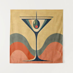 Tenture Moderne du milieu du siècle "vague de martini aux