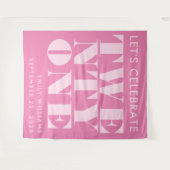 Tenture Moderne Élégant Rose Typographie Gras 21e Annivers (Devant (Horizontal))