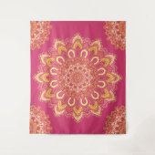 Tenture Moderne Elégant Yellow Raspberry rose Boho Mandala (Devant)