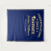 Tenture Moderne Golden Blue Graduation Photo Booth Arrière (Devant (Horizontal))