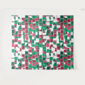 Tenture Moderne Gras Rouge et Vert Noël Mondrian (Devant (Horizontal))