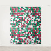 Tenture Moderne Gras Rouge et Vert Noël Mondrian (Devant)