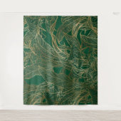 Tenture Moderne Green Gold Foliage Plante Design botanique (Devant)
