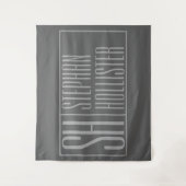 Tenture Moderne, gris sur gris foncé, logo avec initiales  (Devant)