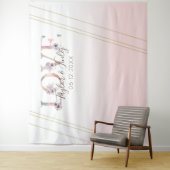 Tenture Moderne LOVE Rose Tendre Fond pour Selfie Mariage (En situation)