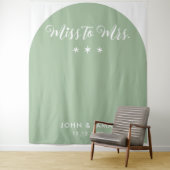 Tenture Moderne Mademoiselle jusqu'à Mme Baby Shower Vert  (En situation)