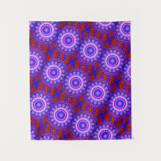 Tenture MODERNE Mandala COULEUR PURPLE ROSE BLEU ROSE (Devant)