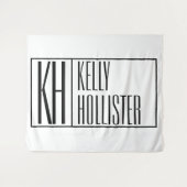 Tenture Moderne, Noir et Blanc, Logo avec Initiales & Nom (Devant (Horizontal))