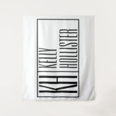 Tenture Moderne, Noir et Blanc, Logo avec Initiales & Nom (Devant)