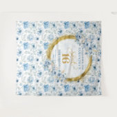 Tenture Moderne Pastel Blue Sweet 16 Gold Parties scintill (Devant (Horizontal))