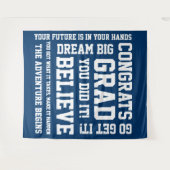Tenture Moderne Positif Encourageant Bleu Congrats Grad (Devant (Horizontal))