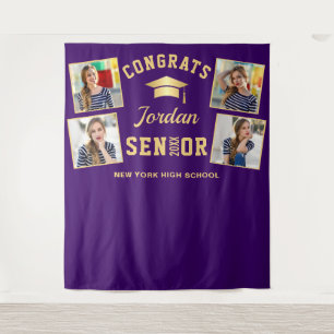 Tenture Moderne Purple Graduation 4 Photo Booth fond