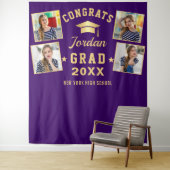 Tenture Moderne Purple Graduation 4 Photo Booth fond (En situation)