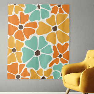 Tenture Moderne Rétro Floral Mid-Century