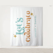 Tenture Moderne Retro Orange et Mariage Turquoise (Devant)