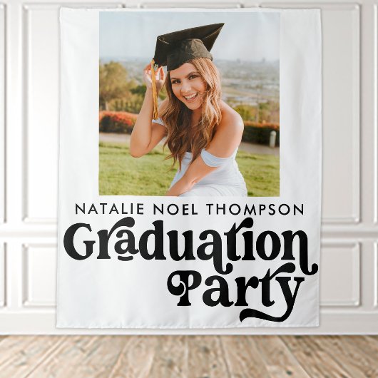 Tenture Moderne Retro Photo Moderne Super Graduation Party
