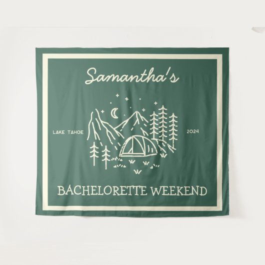 Tenture Moderne Simple Camping Bachelorette Party Nature (Devant (Horizontal))
