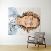 Tenture Moderne simple personnalisé photo anniversaire fél (En situation (horizontale))