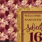 Tenture Moderne Sweet 16 Blush Burgundy Gold fond