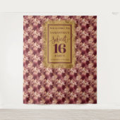 Tenture Moderne Sweet 16 Blush Burgundy Gold fond (Devant)