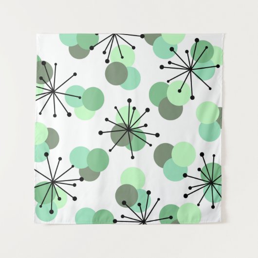 Tenture Molécules de l'âge atomique Mint Green (Devant (Horizontal))