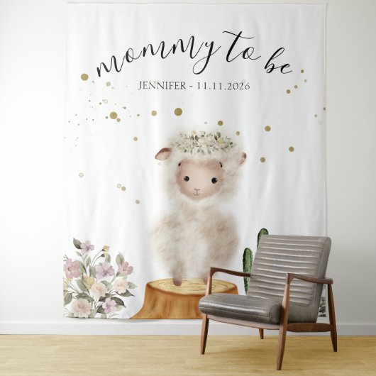 Tenture Mommy to be Sheep backdrop (En situation)