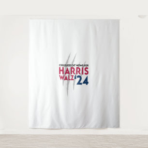 Tenture Moms de chats sans enfant pour Harris Walz ‘24