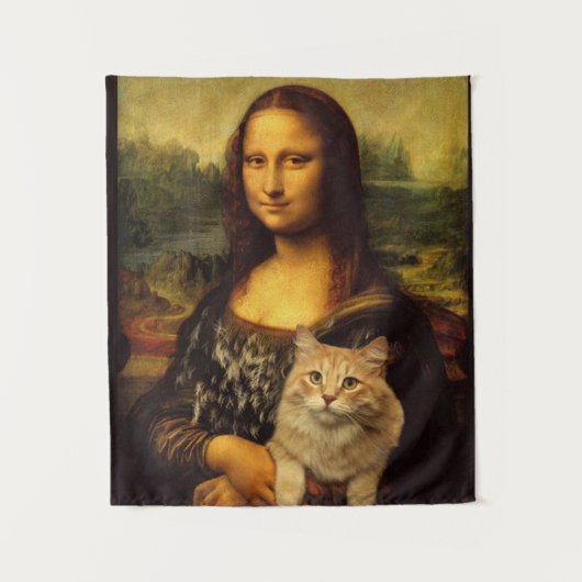 Tenture Mona Lisa avec un chat (fourrure de chat) Amateurs (Devant)