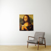Tenture Mona Lisa buvant de la bière Amateurs de bière (En situation)
