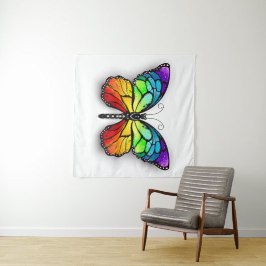 Tenture Monarque papillon arc-en-ciel (En situation (horizontale))