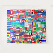 Tenture Monde des drapeaux (Devant (Horizontal))
