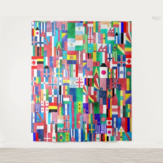 Tenture Monde des drapeaux (Devant)