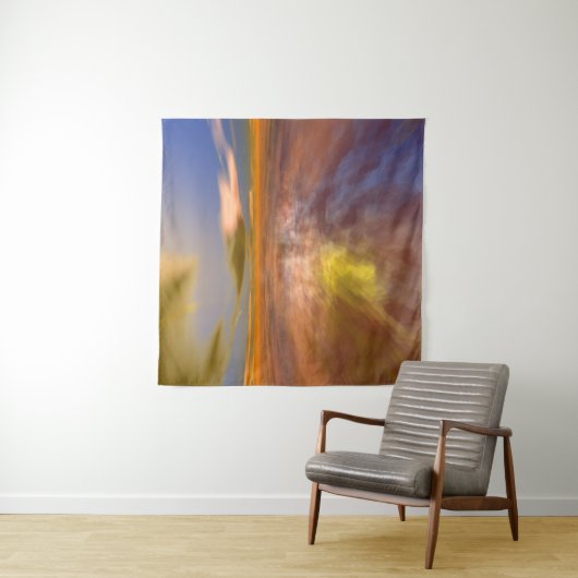 Tenture MONDE D'HYPERION, PAYSAGE ALIEN CIEL, NUAGES Sci-F (En situation)